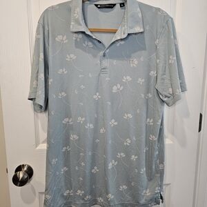 Travis Mathew Sky Blue Floral Polo Shirt